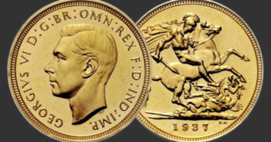 Sterlina Oro Re Giorgio VI del 1937